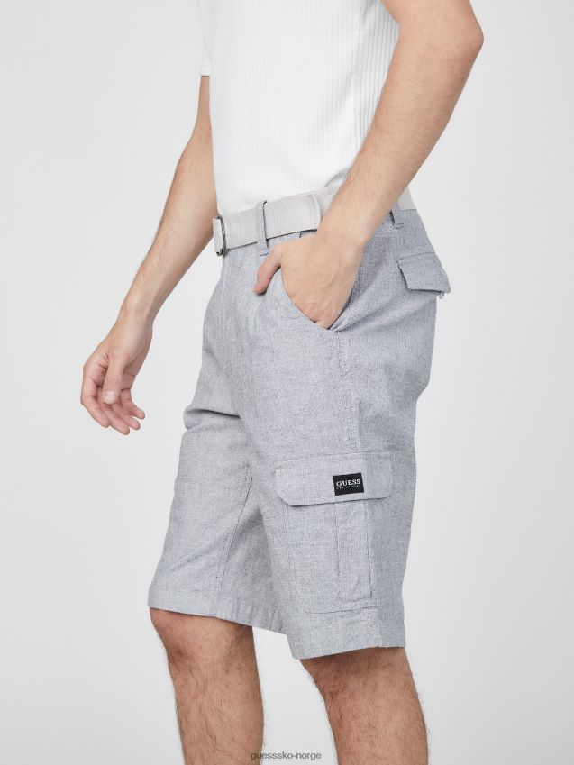 Guess himmelsk grå karl teksturerte cargo-shorts himmelgrå menn F0LJ808518
