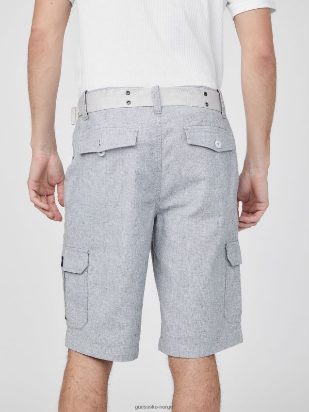 Guess himmelsk grå karl teksturerte cargo-shorts himmelgrå menn F0LJ808518