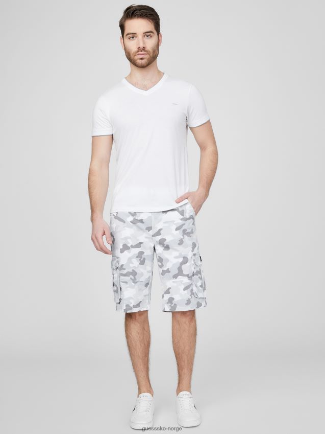 Guess hvit camo multi karl hvit camo cargo shorts hvit camo multi menn F0LJ808344