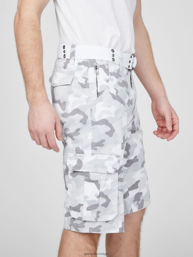 Guess hvit camo multi karl hvit camo cargo shorts hvit camo multi menn F0LJ808344