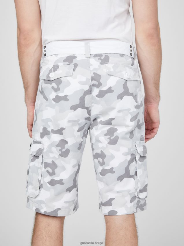 Guess hvit camo multi karl hvit camo cargo shorts hvit camo multi menn F0LJ808344