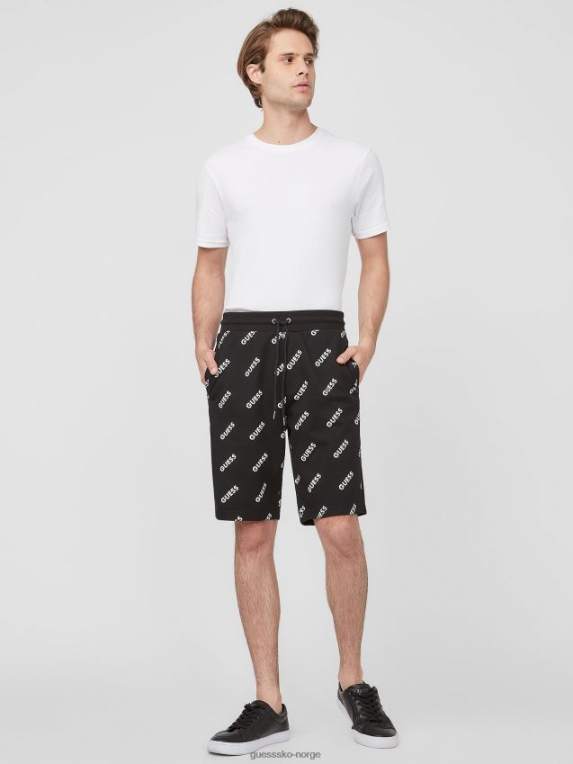 Guess jet black montell logo shorts kulsvart menn F0LJ808175