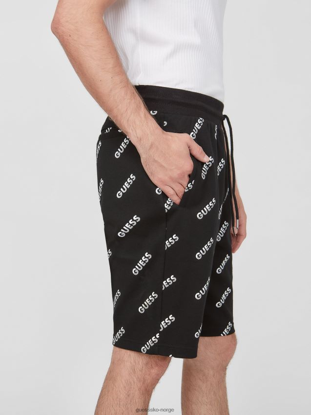Guess jet black montell logo shorts kulsvart menn F0LJ808175