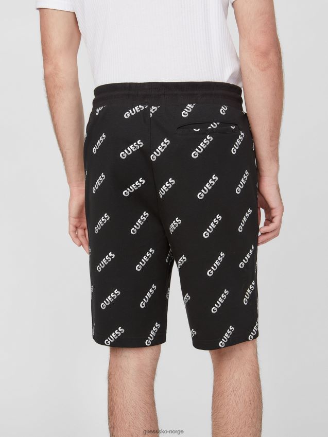 Guess jet black montell logo shorts kulsvart menn F0LJ808175