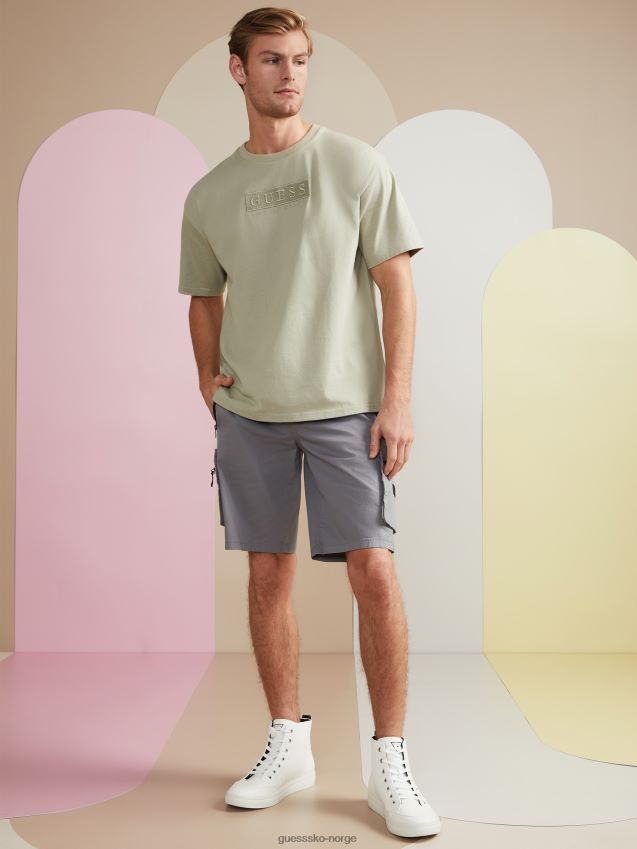 Guess karius poplin shorts grå magnet grå magnet menn F0LJ808517