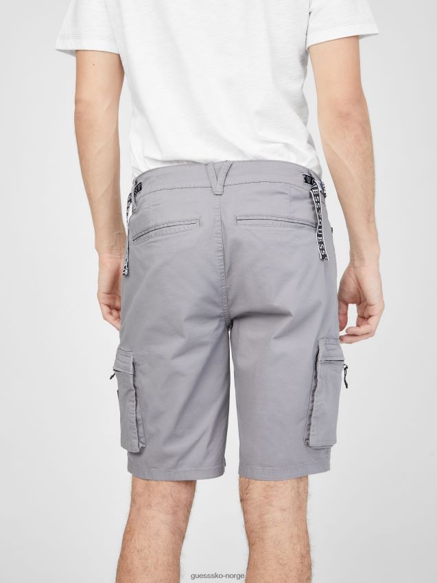 Guess karius poplin shorts grå magnet grå magnet menn F0LJ808517