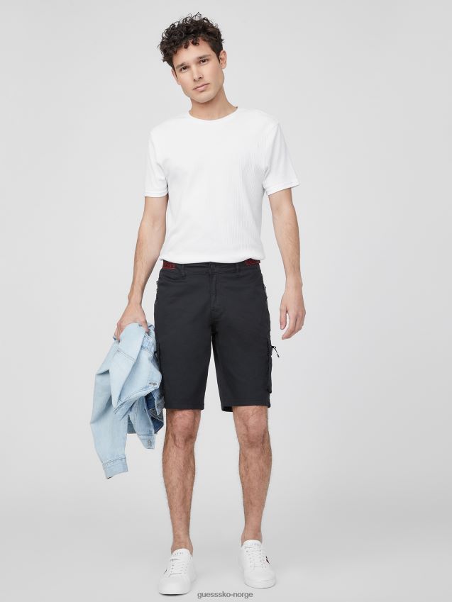 Guess karius poplin shorts kulsort kulsvart menn F0LJ808343