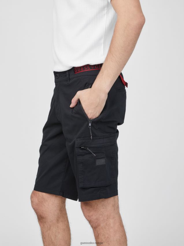 Guess karius poplin shorts kulsort kulsvart menn F0LJ808343