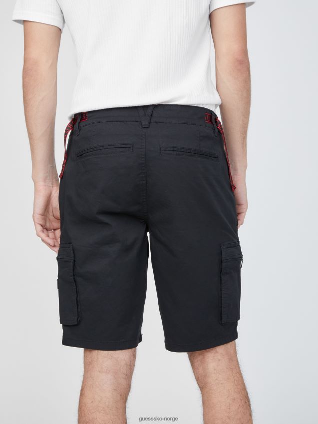 Guess karius poplin shorts kulsort kulsvart menn F0LJ808343