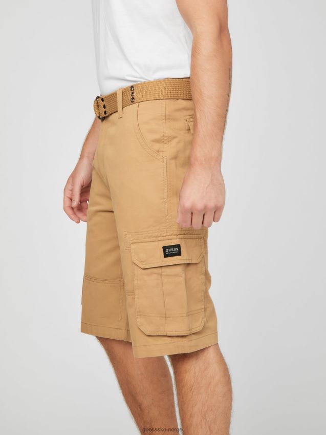 Guess karl cargo shorts lucky beige heldig beige menn F0LJ808373