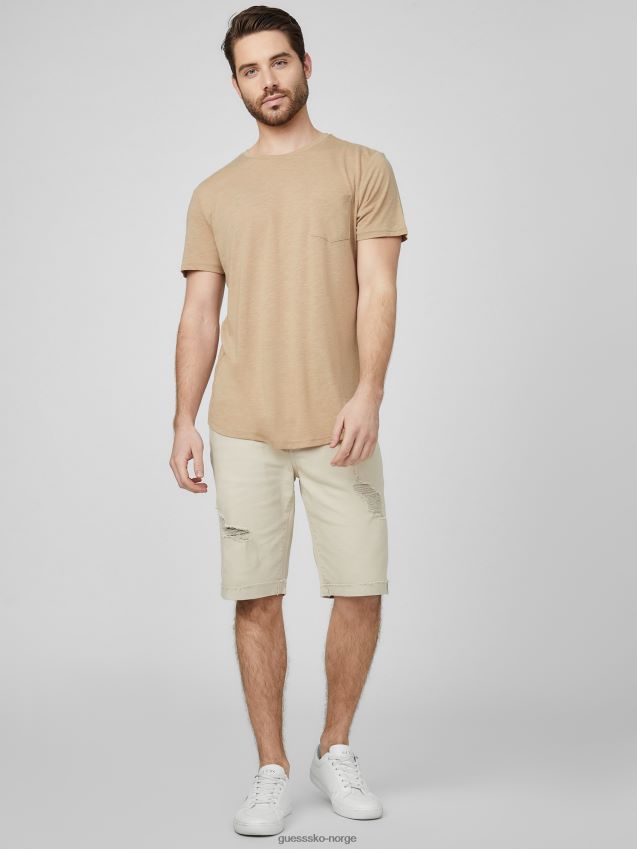 Guess khaki abby straight denimshorts kaki menn F0LJ808596