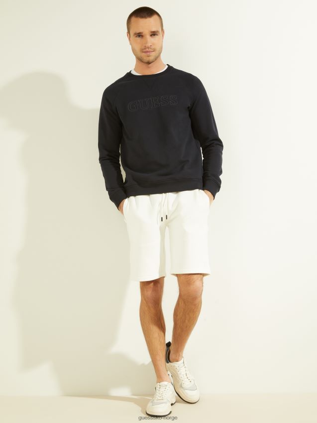 Guess øko aldwin shorts blanc/scuffy blank/skurete menn F0LJ8010677