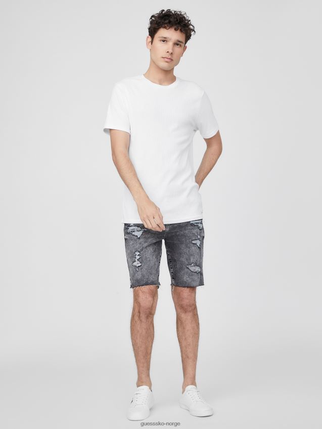 Guess øko quade shorts svart ødelegge svart ødelegge menn F0LJ808349