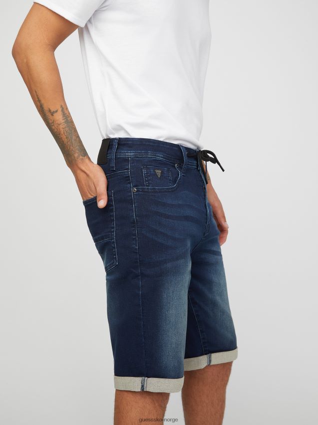 Guess lannie denimshorts med snøring mørk vask mørk vask menn F0LJ808230