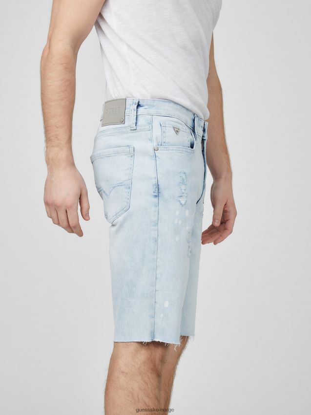 Guess light destroy wash clarke straight denim shorts lett ødelegge vask menn F0LJ808348
