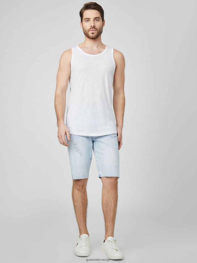 Guess light destroy wash clarke straight denim shorts lett ødelegge vask menn F0LJ808348