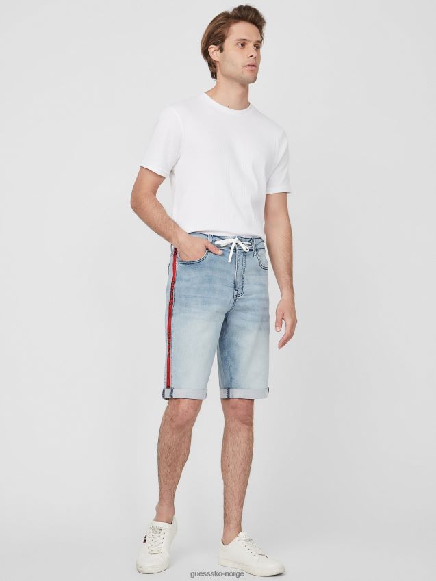 Guess light wash eco lancaster denimshorts lett vask menn F0LJ808560
