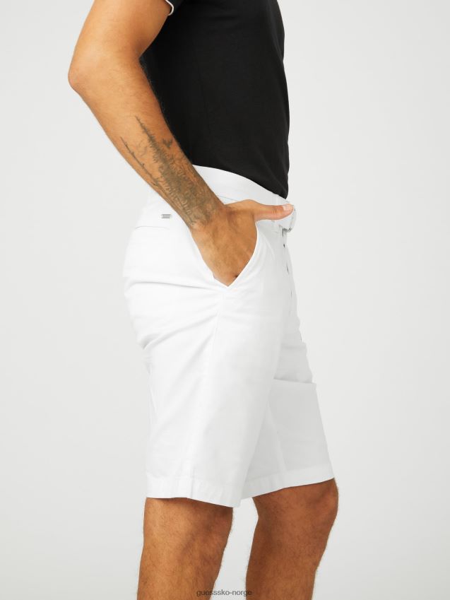 Guess ren hvit abel stretch-shorts med flat front Ren hvit menn F0LJ808366