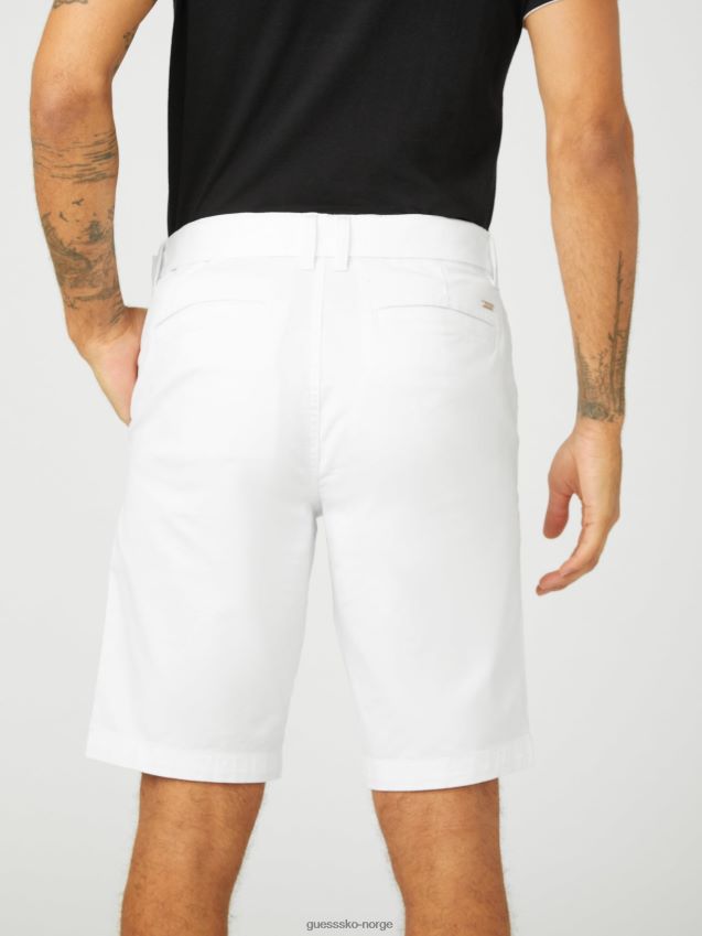 Guess ren hvit abel stretch-shorts med flat front Ren hvit menn F0LJ808366