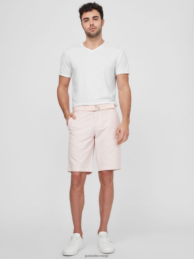 Guess rosa perlekulver-shorts med belte rosa perle menn F0LJ808513