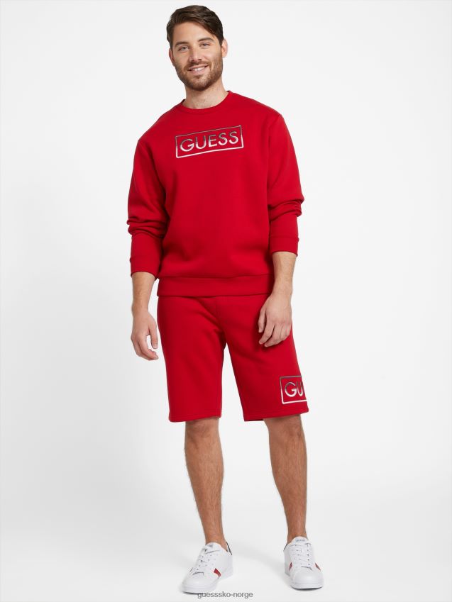 Guess varsity rød hartley strikkeshorts varsity rød menn F0LJ808172