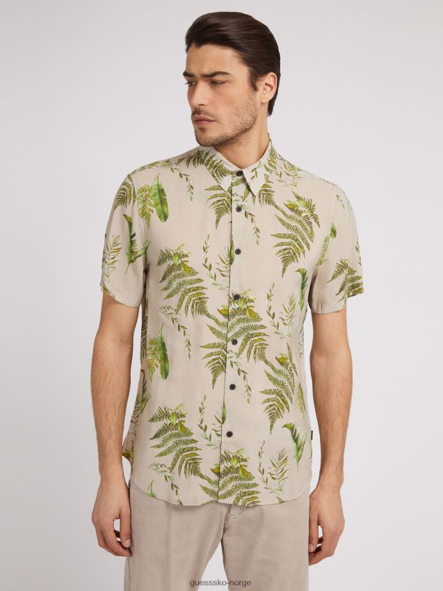 Guess all over print skjorte hvit multi hvit multi menn F0LJ80204