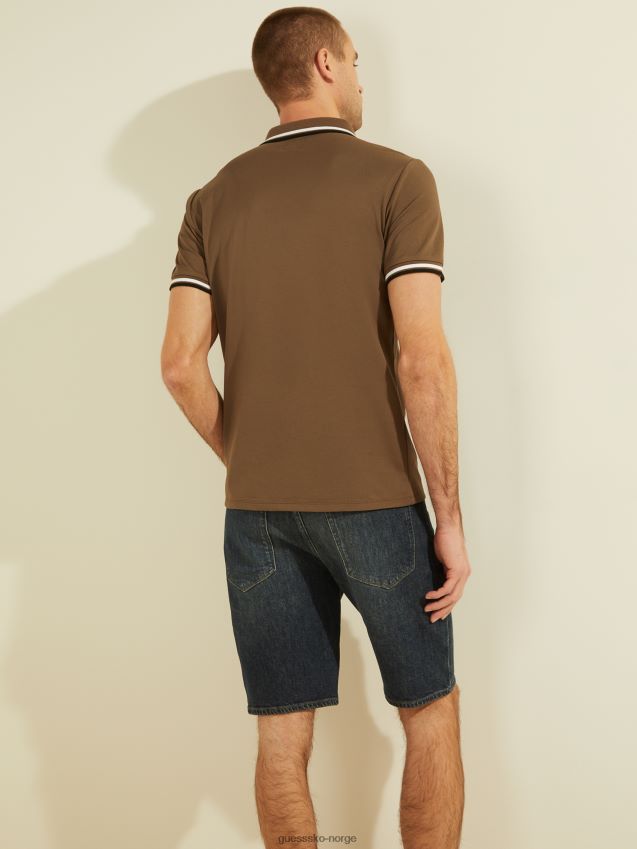 Guess antikk taupe sportspique logo polo antikk taupe menn F0LJ8010556