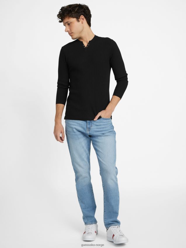 Guess benny slit skjorte kulsort kulsvart menn F0LJ808592