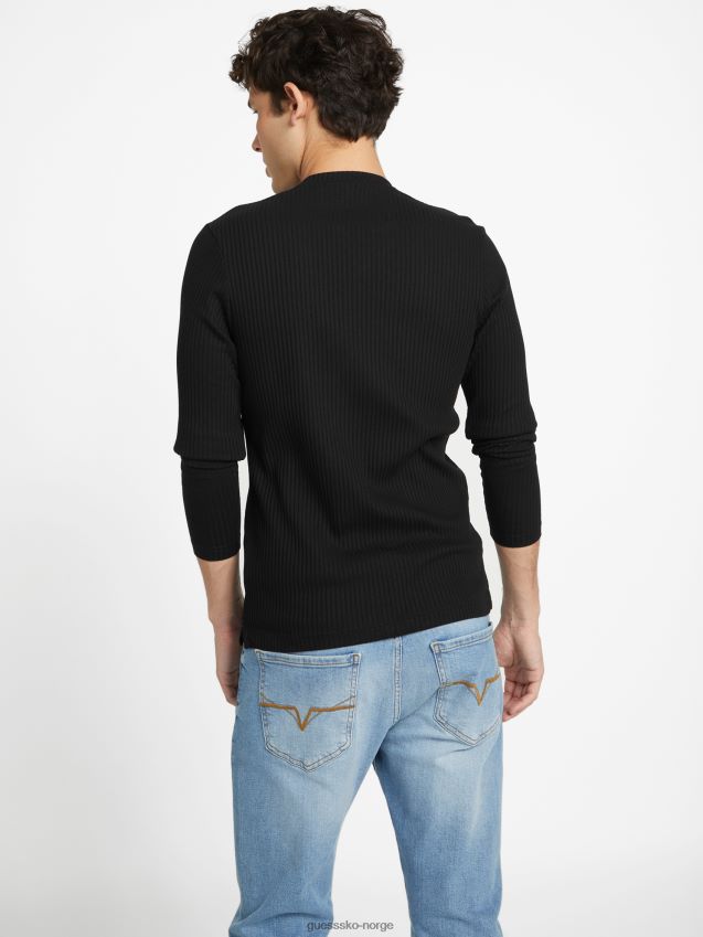 Guess benny slit skjorte kulsort kulsvart menn F0LJ808592