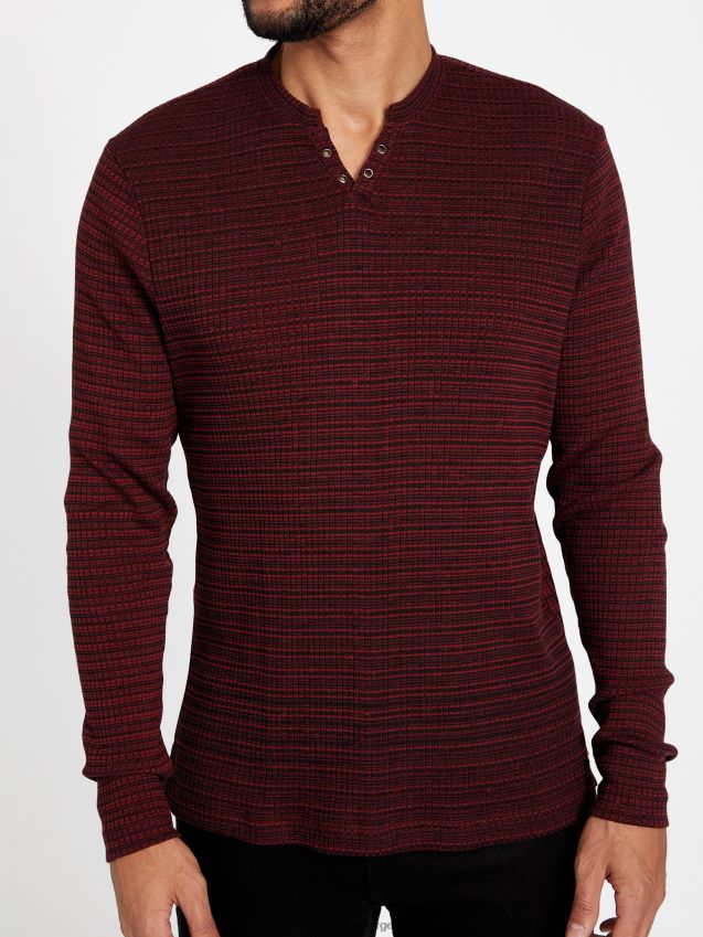 Guess benny slit skjorte rød noir rød noir menn F0LJ808367