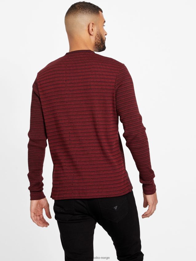 Guess benny slit skjorte rød noir rød noir menn F0LJ808367