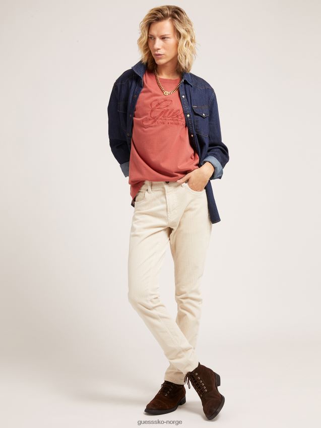 Guess blå denimskjorte med normal passform blå menn F0LJ801338