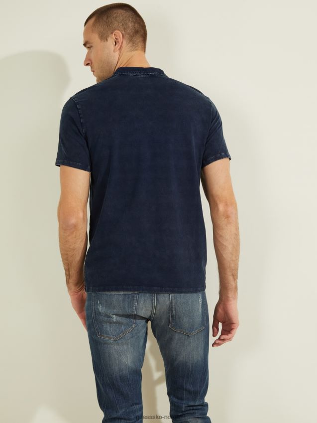 Guess blå logo trekant poloskjorte blå menn F0LJ801430