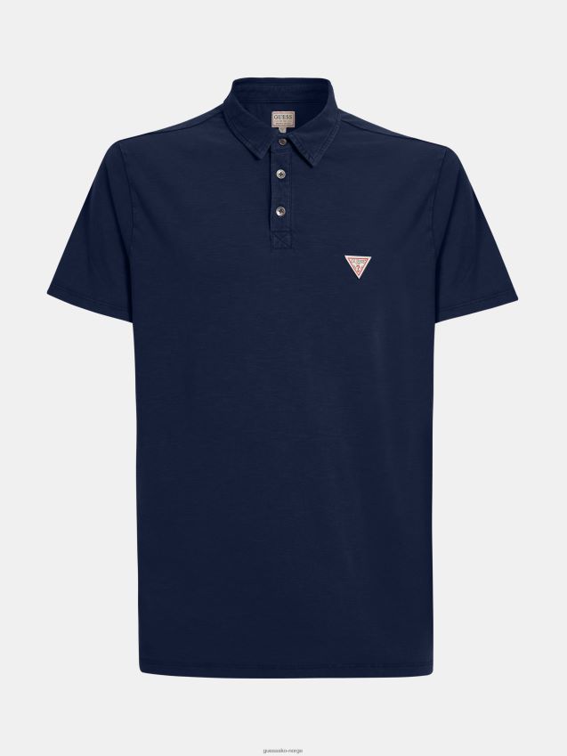 Guess blå logo trekant poloskjorte blå menn F0LJ801430