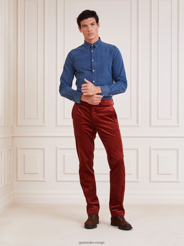 Guess blå marciano denimskjorte i slim fit blå menn F0LJ801332