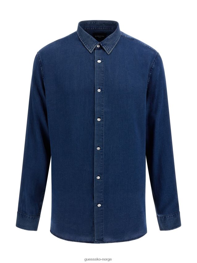Guess blå marciano skjorte med normal passform blå menn F0LJ80533
