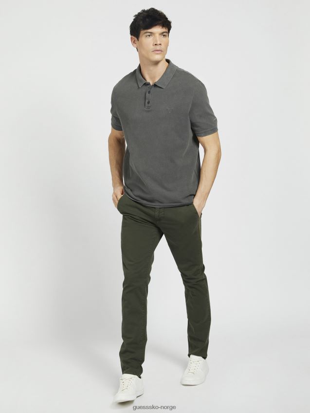 Guess broderi plagg farge polo svart svart menn F0LJ801193