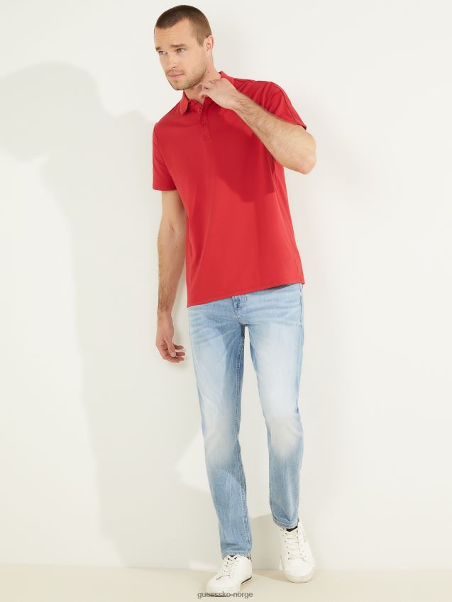 Guess chili rød paul pique tape poloskjorte chili rød menn F0LJ8010586