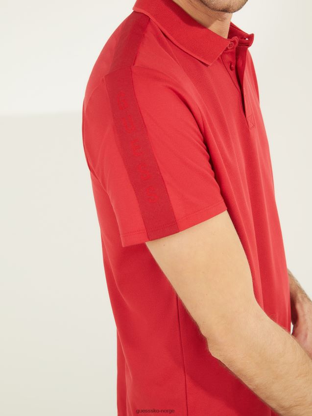 Guess chili rød paul pique tape poloskjorte chili rød menn F0LJ8010586
