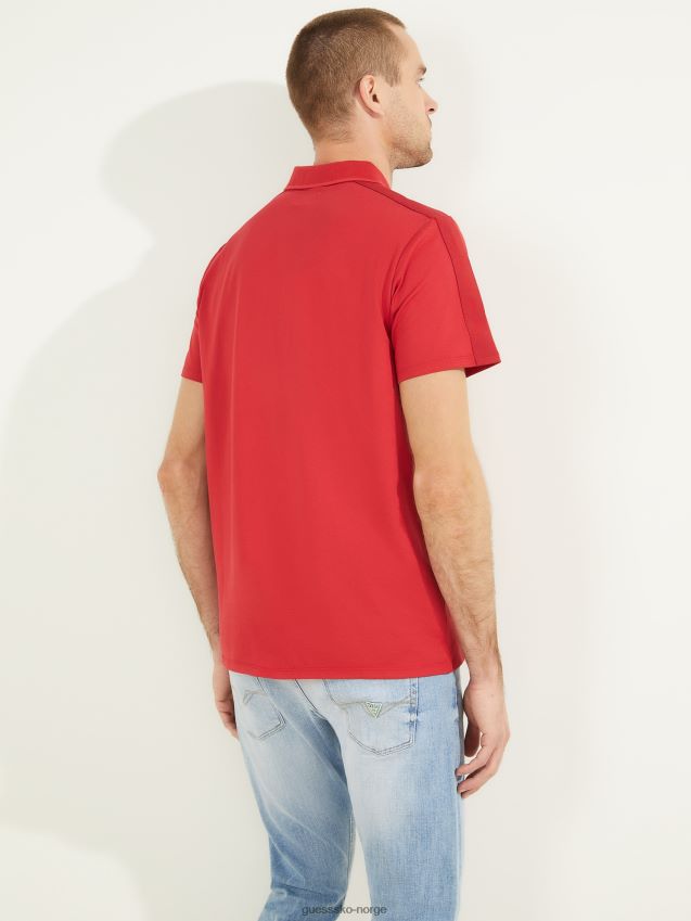 Guess chili rød paul pique tape poloskjorte chili rød menn F0LJ8010586