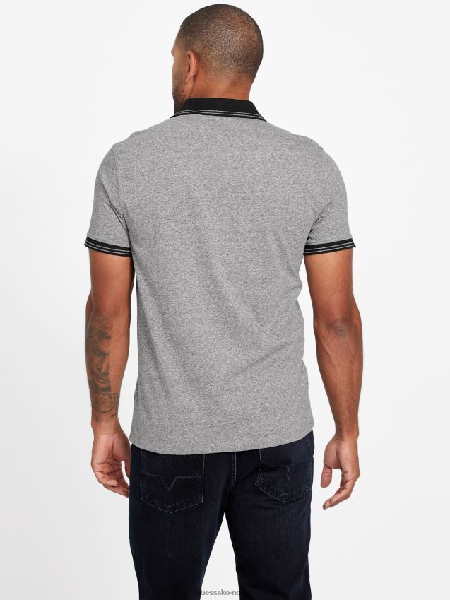 Guess denver johnny pocket polo jet black multi jet black multi menn F0LJ808050