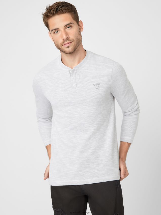 Guess dunston henley ren hvit Ren hvit menn F0LJ808257