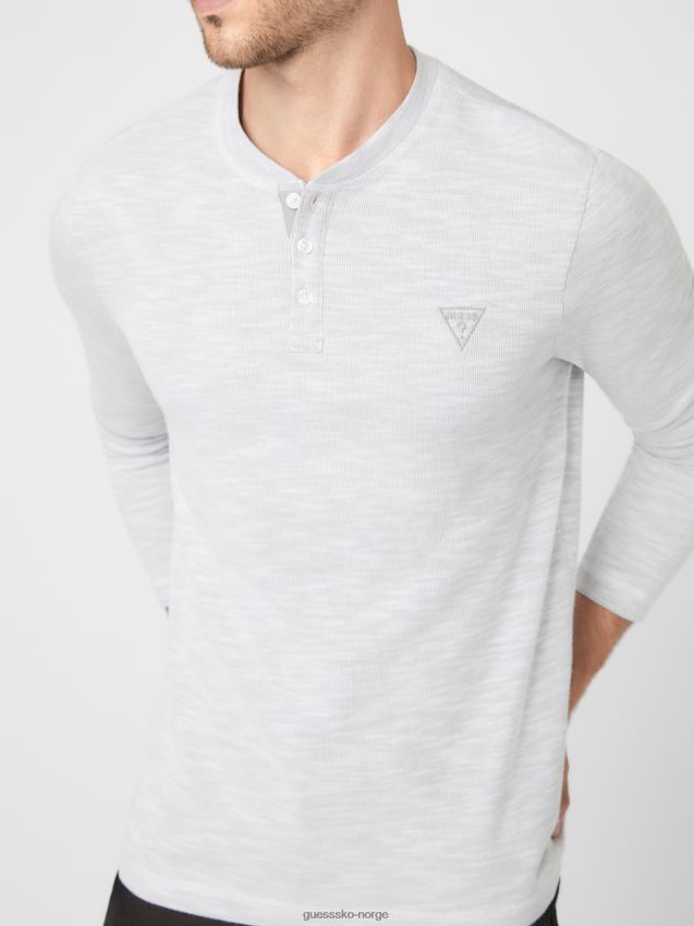 Guess dunston henley ren hvit Ren hvit menn F0LJ808257