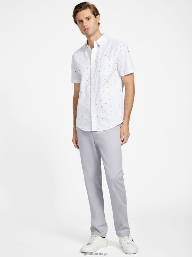 Guess dusan geometrisk trykt skjorte ren hvit Ren hvit menn F0LJ808388