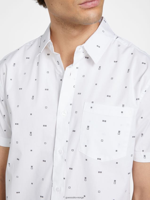 Guess dusan geometrisk trykt skjorte ren hvit Ren hvit menn F0LJ808388