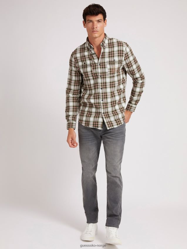 Guess flerfarget mønster makro rutete skjorte flerfarget mønster menn F0LJ801072