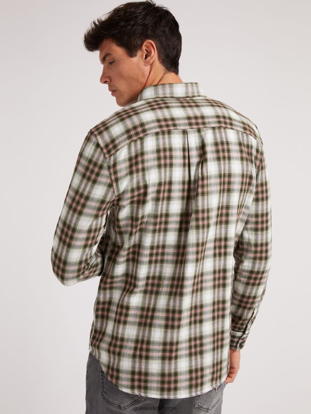 Guess flerfarget mønster makro rutete skjorte flerfarget mønster menn F0LJ801072