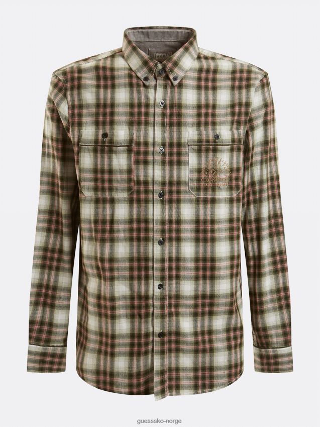Guess flerfarget mønster makro rutete skjorte flerfarget mønster menn F0LJ801072