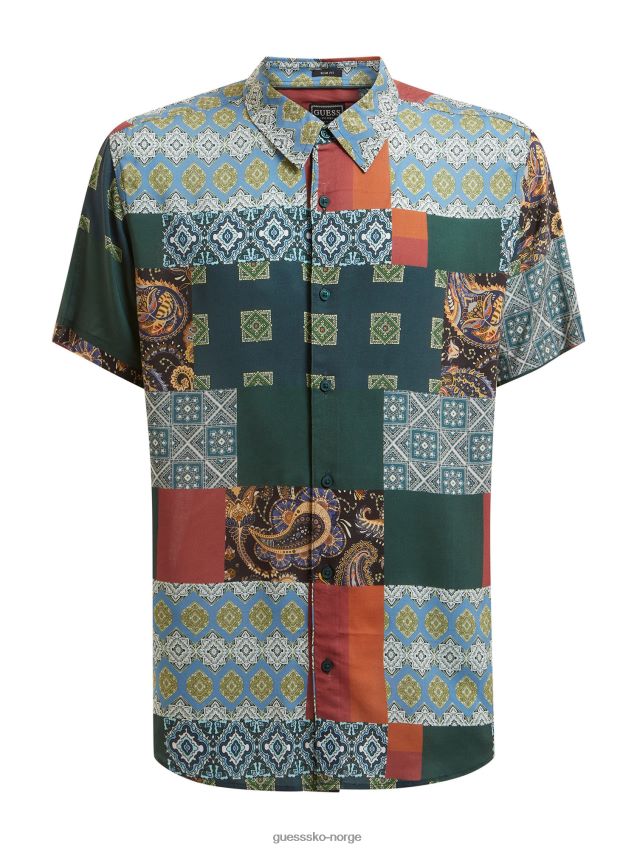 Guess flerfarget skjorte med hele printet mønster flerfarget mønster menn F0LJ80385