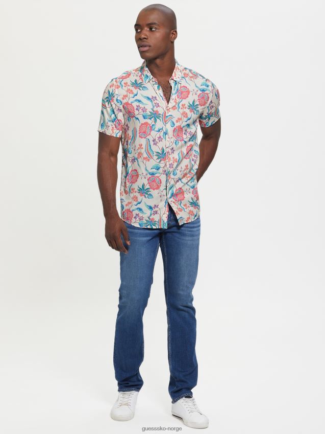 Guess floral eiendom øko floral skjorte floral eiendom menn F0LJ8010670